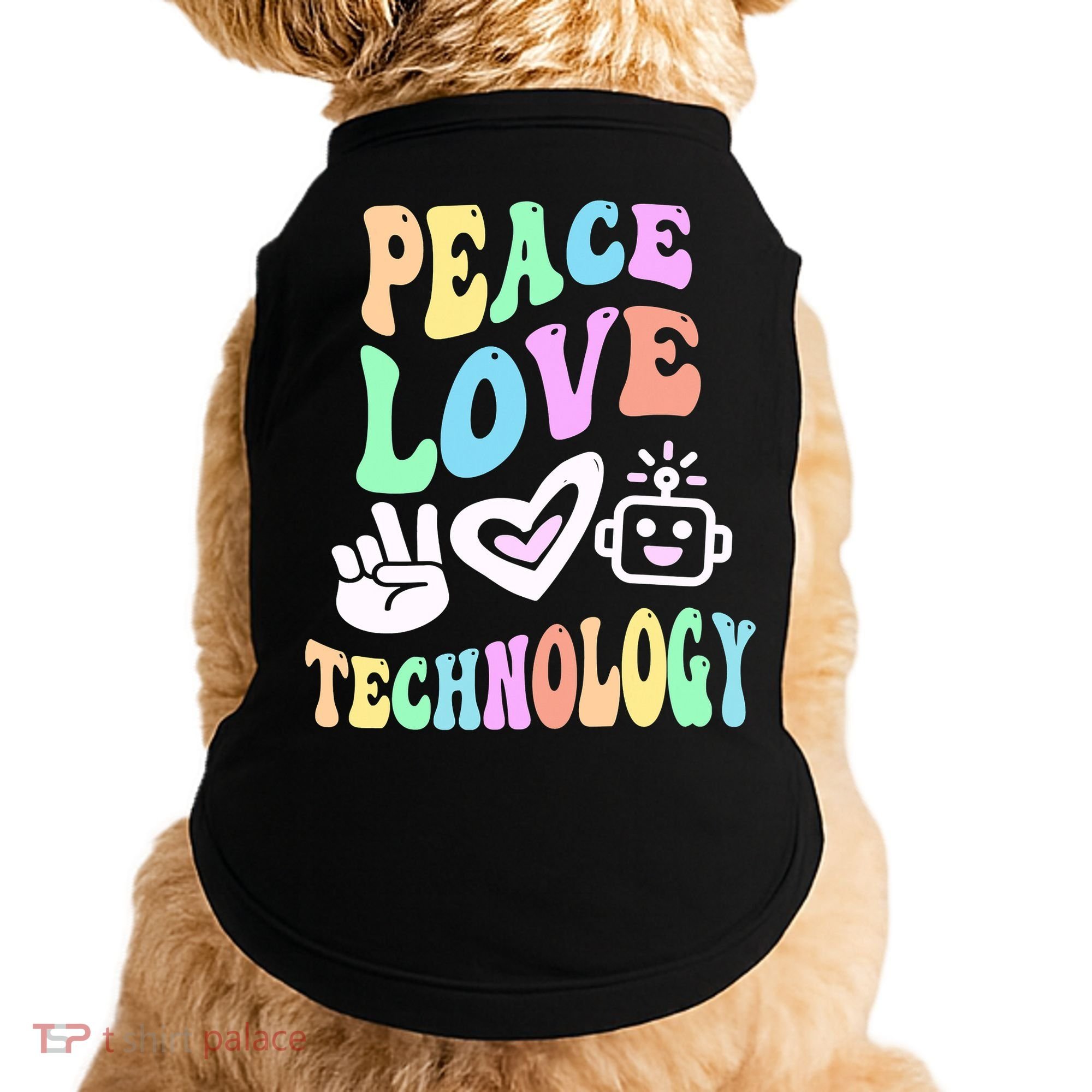 PEACE LOVE TECHNOLOGY Teacher Groovy School Doggie Tank