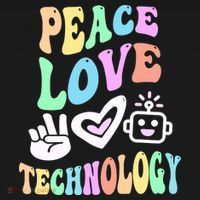 PEACE LOVE TECHNOLOGY Teacher Groovy School Doggie Tank thumb 4
