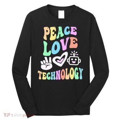 PEACE LOVE TECHNOLOGY Teacher Groovy School Long Sleeve Shirt