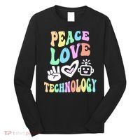 PEACE LOVE TECHNOLOGY Teacher Groovy School Long Sleeve Shirt thumb 0