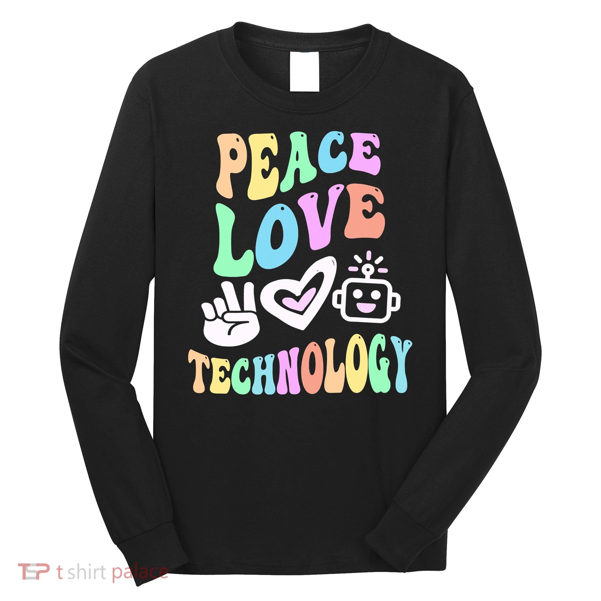 PEACE LOVE TECHNOLOGY Teacher Groovy School Long Sleeve Shirt