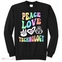 PEACE LOVE TECHNOLOGY Teacher Groovy School Sweatshirt thumb 0