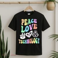 PEACE LOVE TECHNOLOGY Teacher Groovy School T-Shirt thumb 2