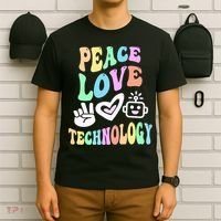 PEACE LOVE TECHNOLOGY Teacher Groovy School T-Shirt thumb 6