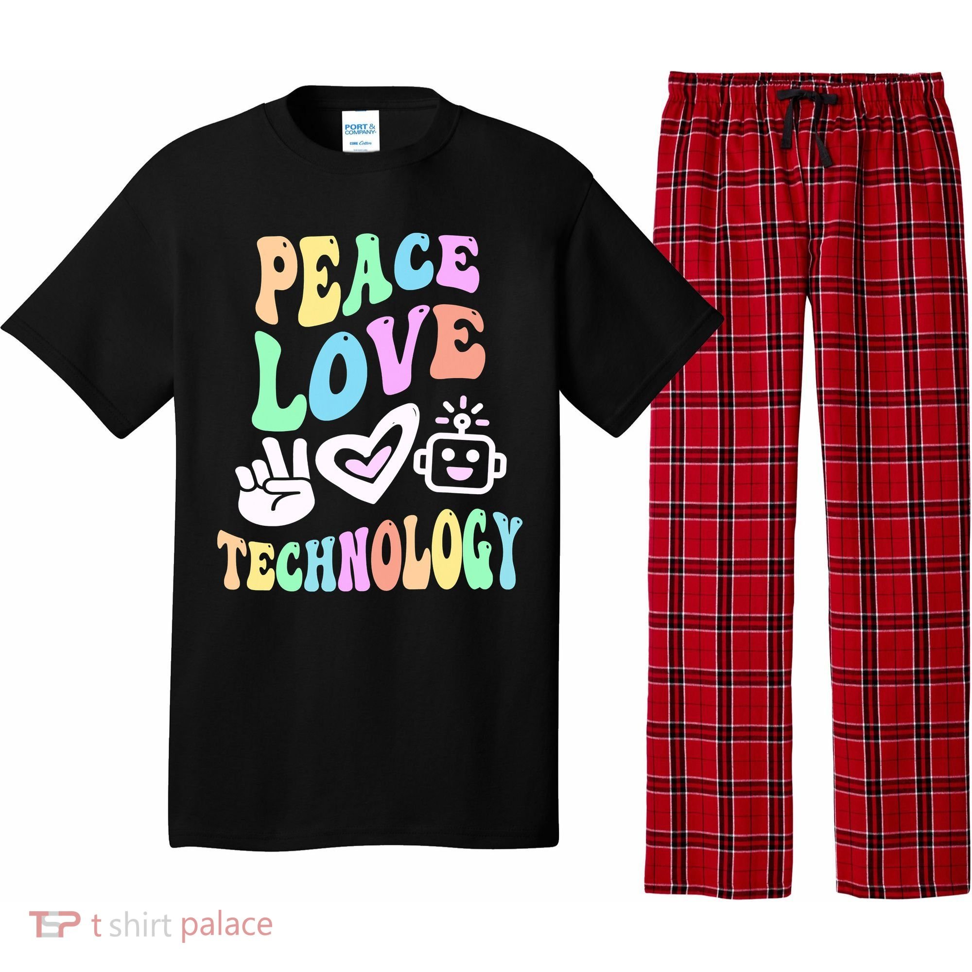 PEACE LOVE TECHNOLOGY Teacher Groovy School Pajama Set