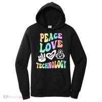 PEACE LOVE TECHNOLOGY Teacher Groovy School Women's Hoodie thumb 0