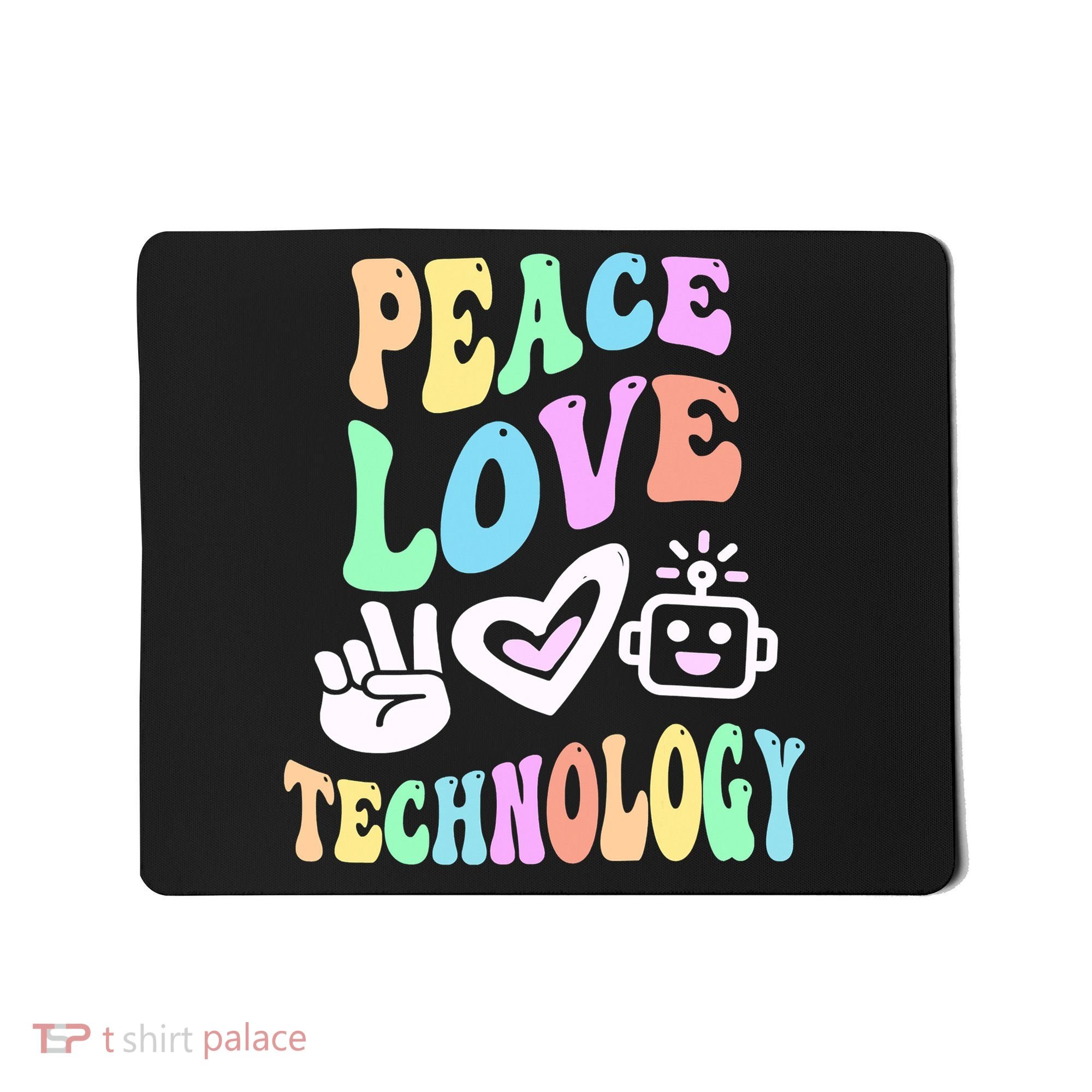 PEACE LOVE TECHNOLOGY Teacher Groovy School Mousepad
