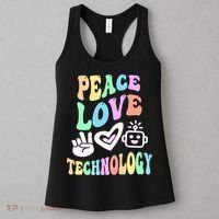 PEACE LOVE TECHNOLOGY Teacher Groovy School Women's Tank Top thumb 3
