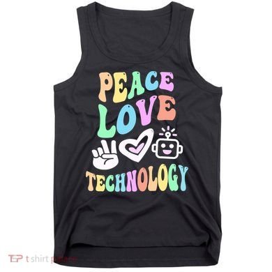 PEACE LOVE TECHNOLOGY Teacher Groovy School Tank Top