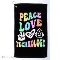 PEACE LOVE TECHNOLOGY Teacher Groovy School Golf Towel thumb 0