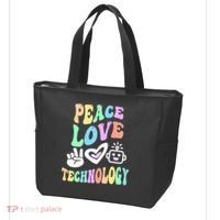 PEACE LOVE TECHNOLOGY Teacher Groovy School Tote Bag thumb 3