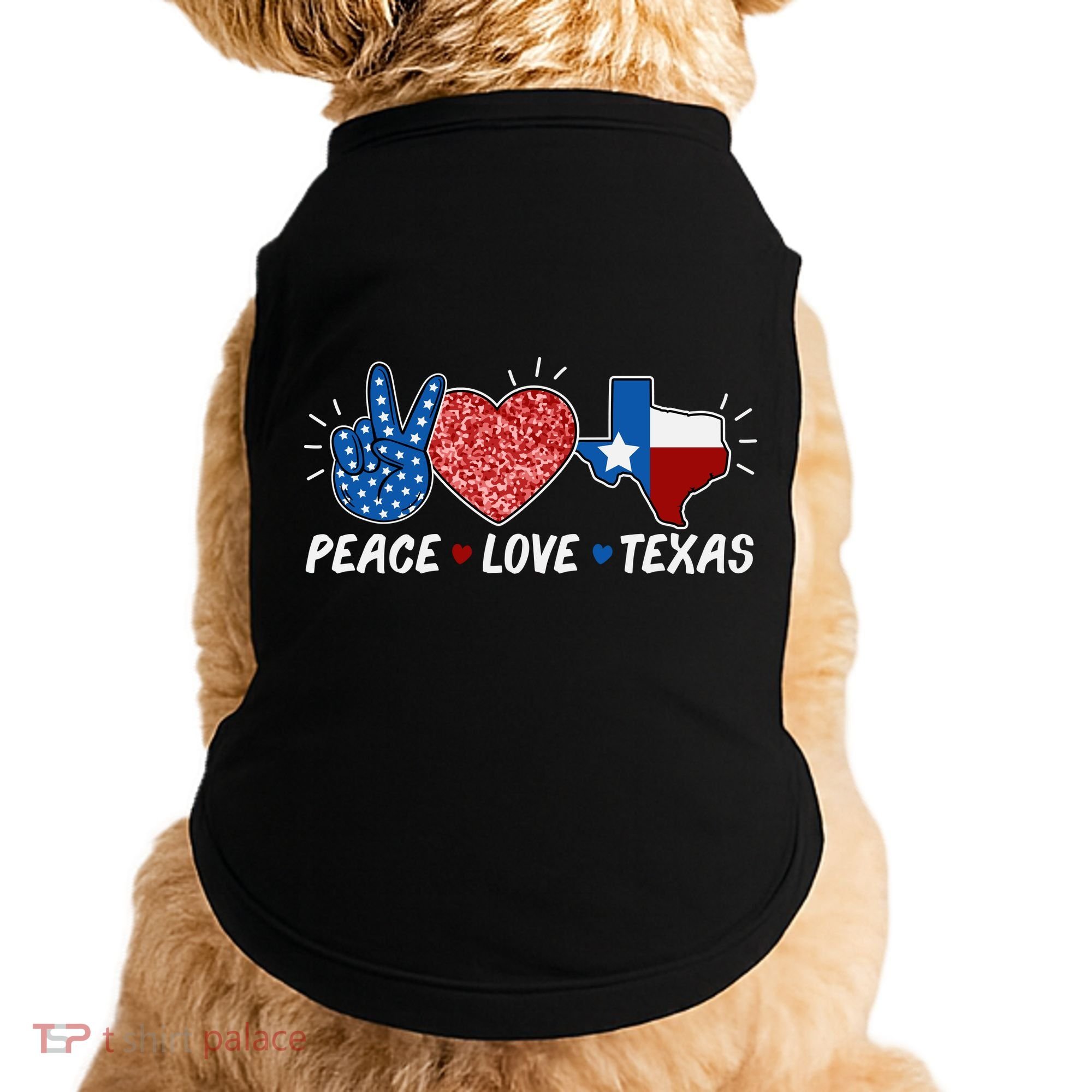 Peace Love Texas Graphic Plus Size For Dads Moms Doggie Tank