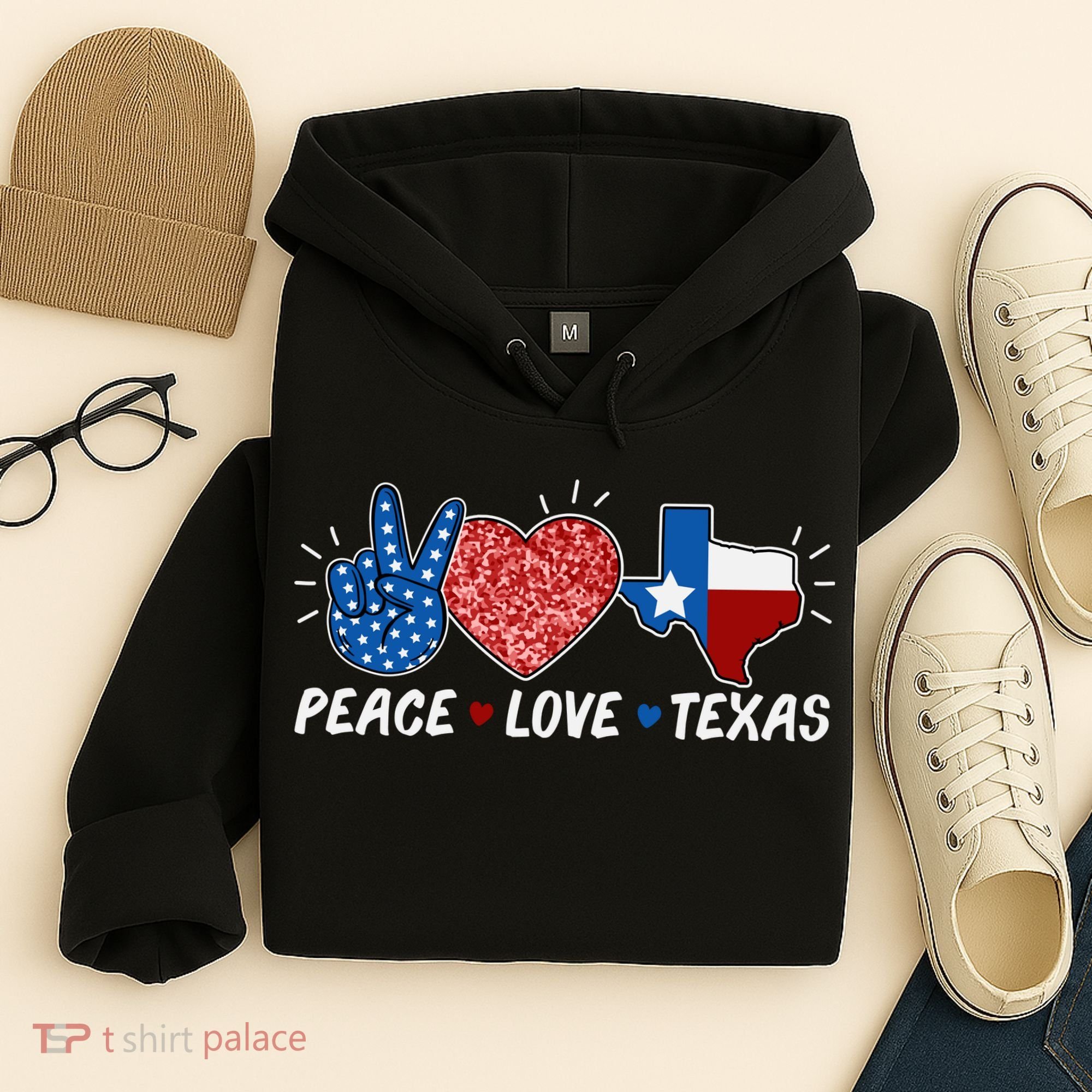 Peace Love Texas Graphic Plus Size For Dads Moms Hoodie