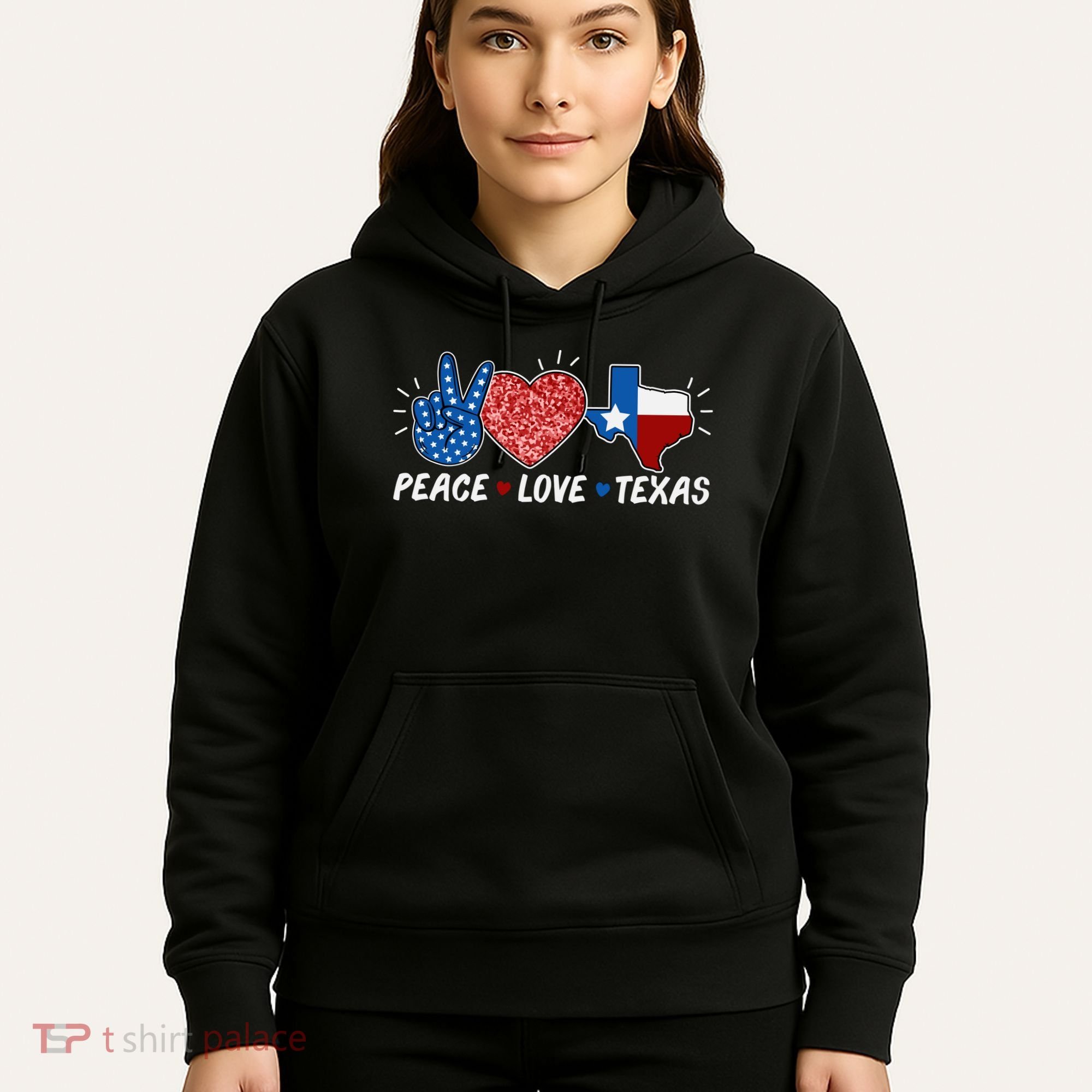 Peace Love Texas Graphic Plus Size For Dads Moms Hoodie