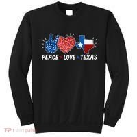 Peace Love Texas Graphic Plus Size For Dads Moms Sweatshirt thumb 0