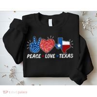 Peace Love Texas Graphic Plus Size For Dads Moms Sweatshirt thumb 2