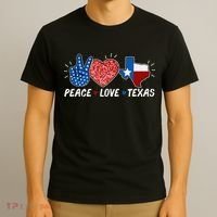 Peace Love Texas Graphic Plus Size For Dads Moms T-Shirt thumb 3