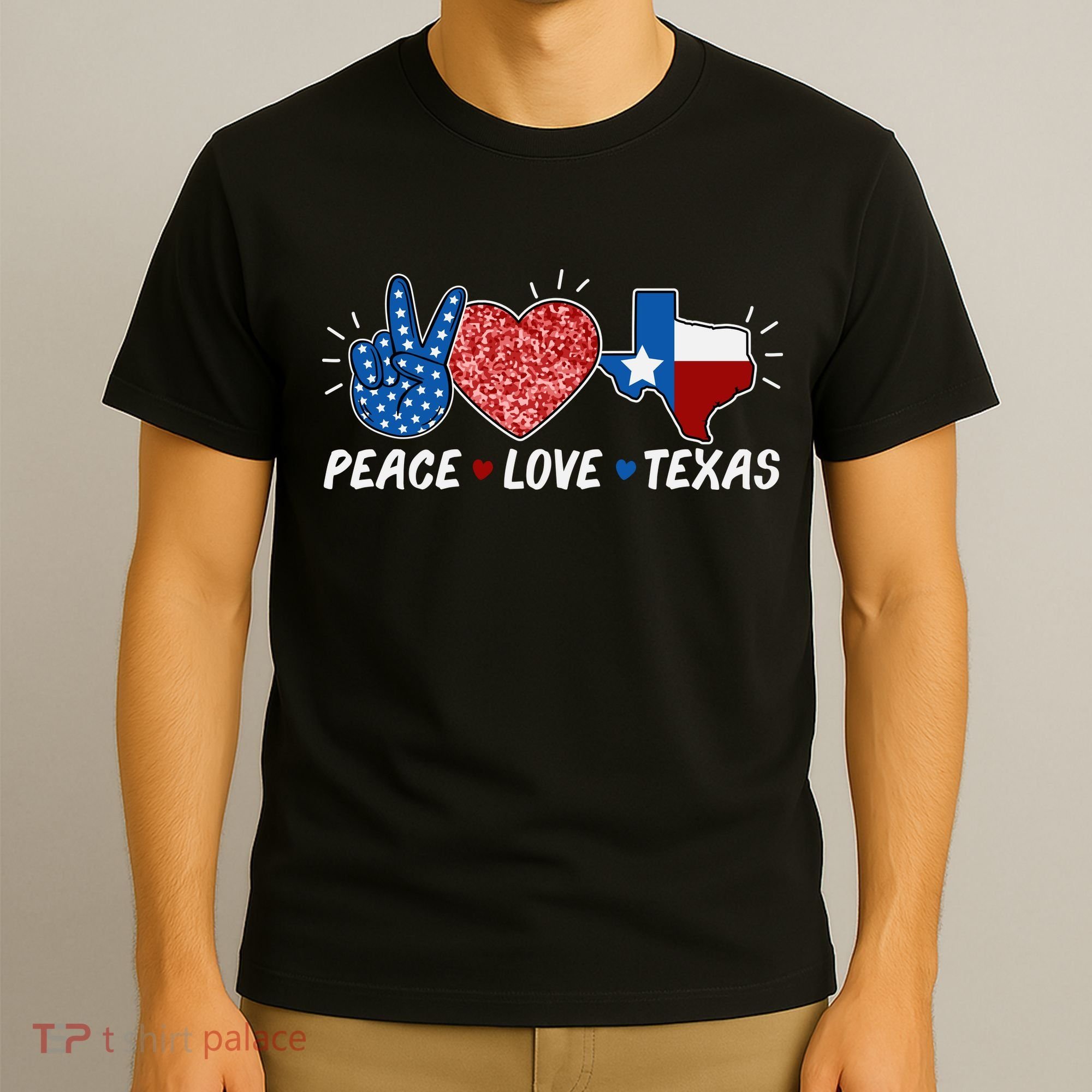 Peace Love Texas Graphic Plus Size For Dads Moms T-Shirt