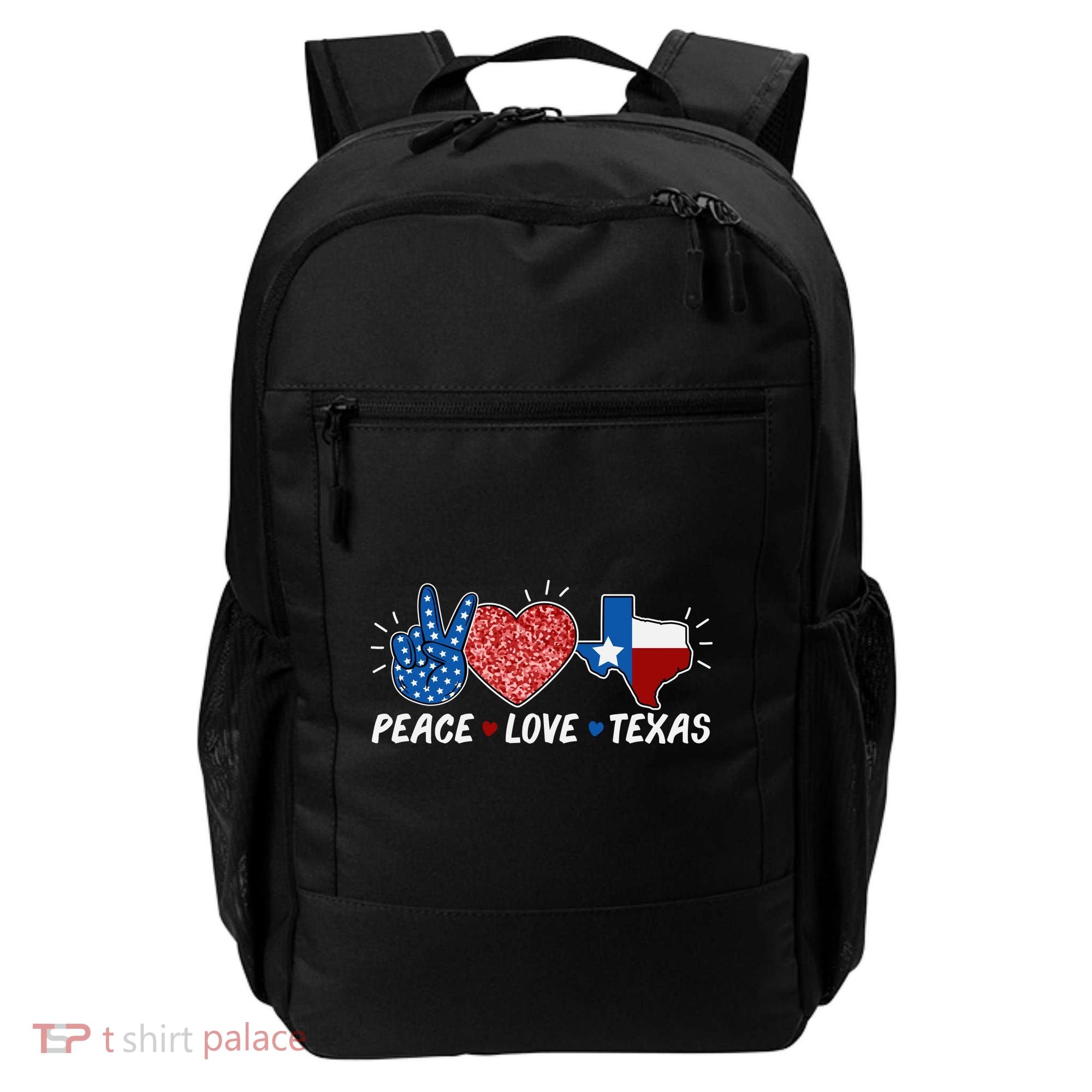 Peace Love Texas Graphic Plus Size For Dads Moms Backpack