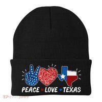 Peace Love Texas Graphic Plus Size For Dads Moms Beanie thumb 0