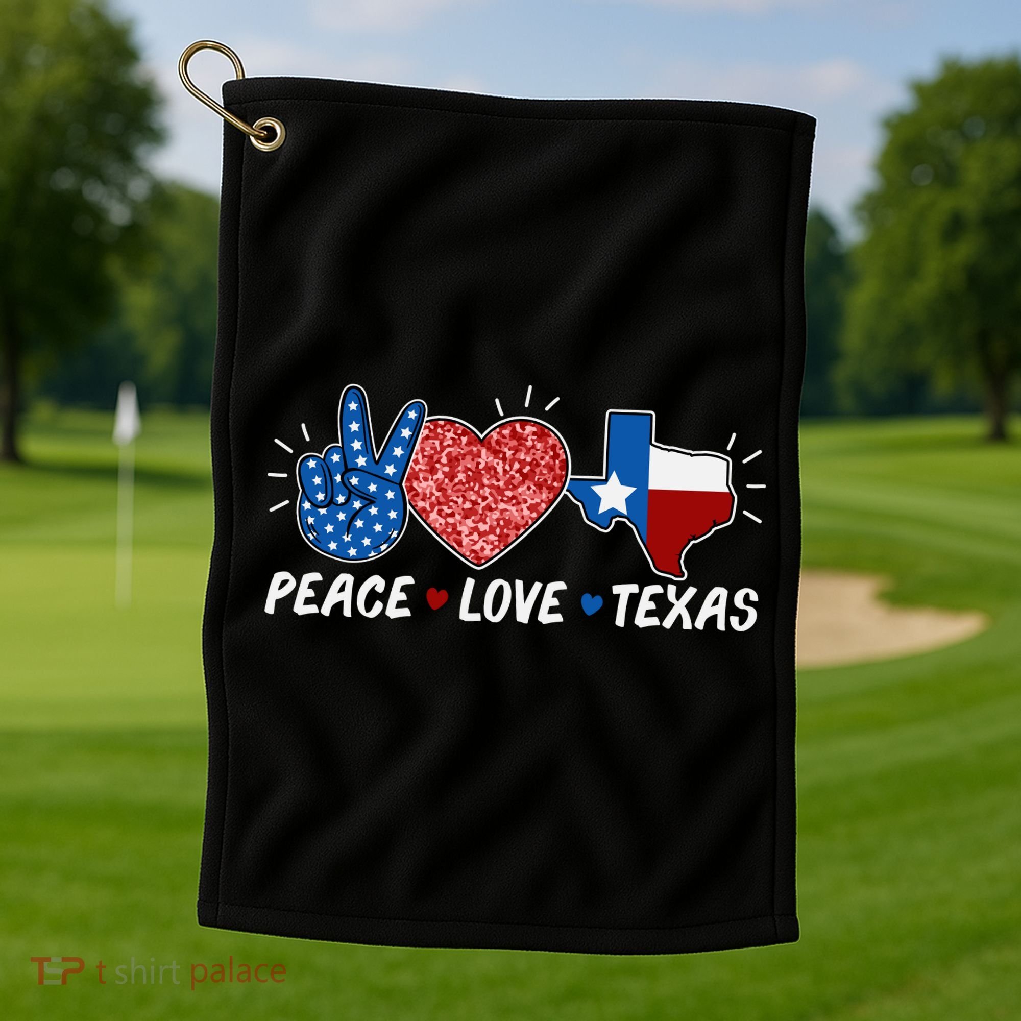 Peace Love Texas Graphic Plus Size For Dads Moms Golf Towel