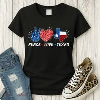 Peace Love Texas Graphic Plus Size For Dads Moms Women's T-Shirt thumb 3
