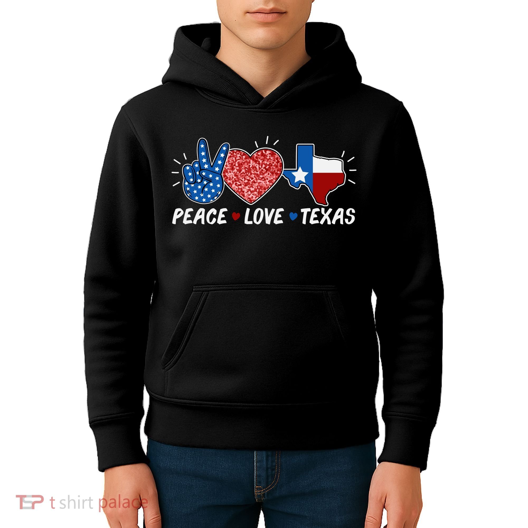 Peace Love Texas Graphic Plus Size For Dads Moms Kids Hoodie