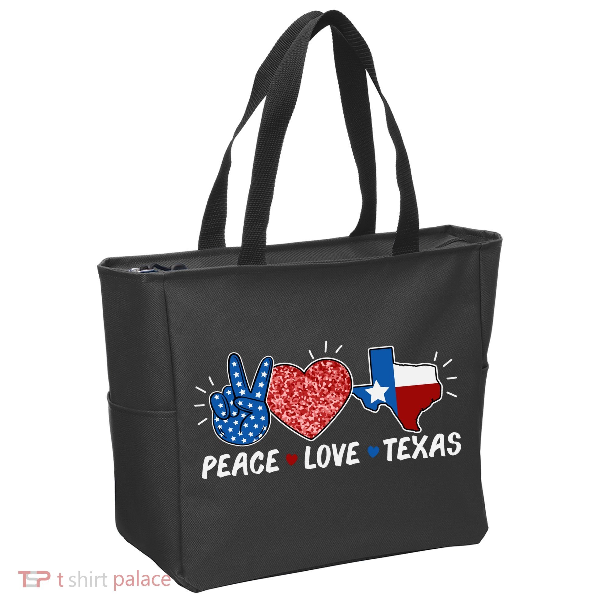 Peace Love Texas Graphic Plus Size For Dads Moms Tote Bag