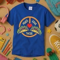 Peace Love Tacos Cinco De Mayo Mexican Fiesta Kids T-Shirt thumb 3