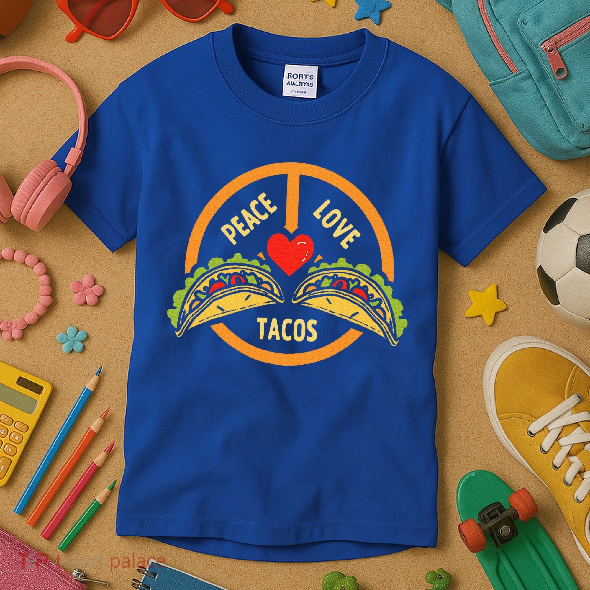 Peace Love Tacos Cinco De Mayo Mexican Fiesta Kids T-Shirt