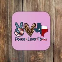 Peace Love Texas TX Texas Flag Funny City Home Roots Coaster thumb 0