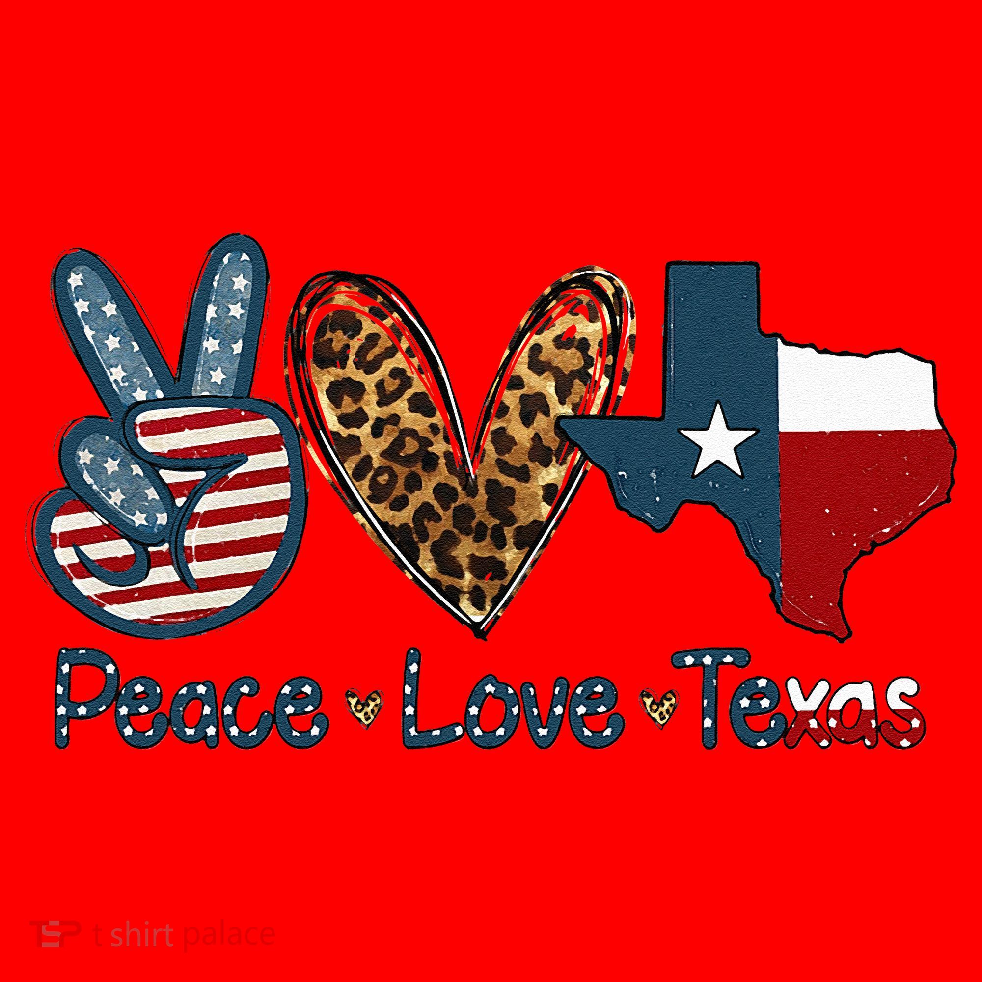 Peace Love Texas TX Texas Flag Funny City Home Roots Santa Hat