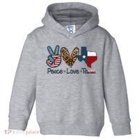 Peace Love Texas TX Texas Flag Funny City Home Roots Toddler Hoodie thumb 0