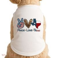 Peace Love Texas TX Texas Flag Funny City Home Roots Doggie Tank thumb 0
