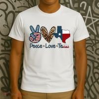 Peace Love Texas TX Texas Flag Funny City Home Roots T-Shirt thumb 3