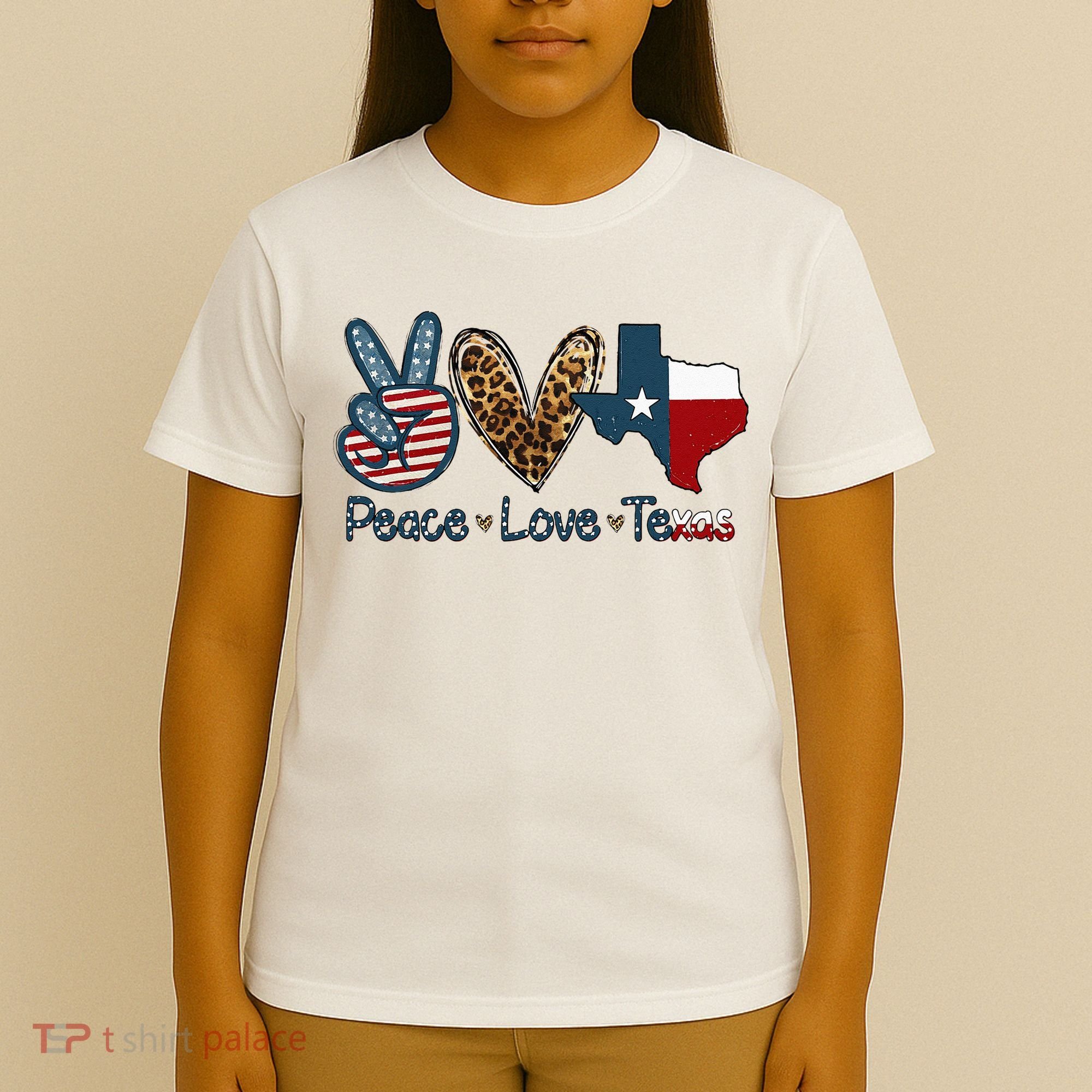 Peace Love Texas TX Texas Flag Funny City Home Roots T-Shirt