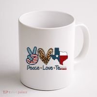 Peace Love Texas TX Texas Flag Funny City Home Roots Coffee Mug thumb 1