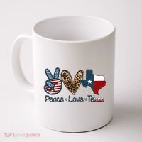 Peace Love Texas TX Texas Flag Funny City Home Roots Coffee Mug thumb 0