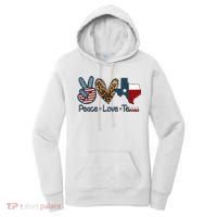 Peace Love Texas TX Texas Flag Funny City Home Roots Women's Hoodie thumb 0