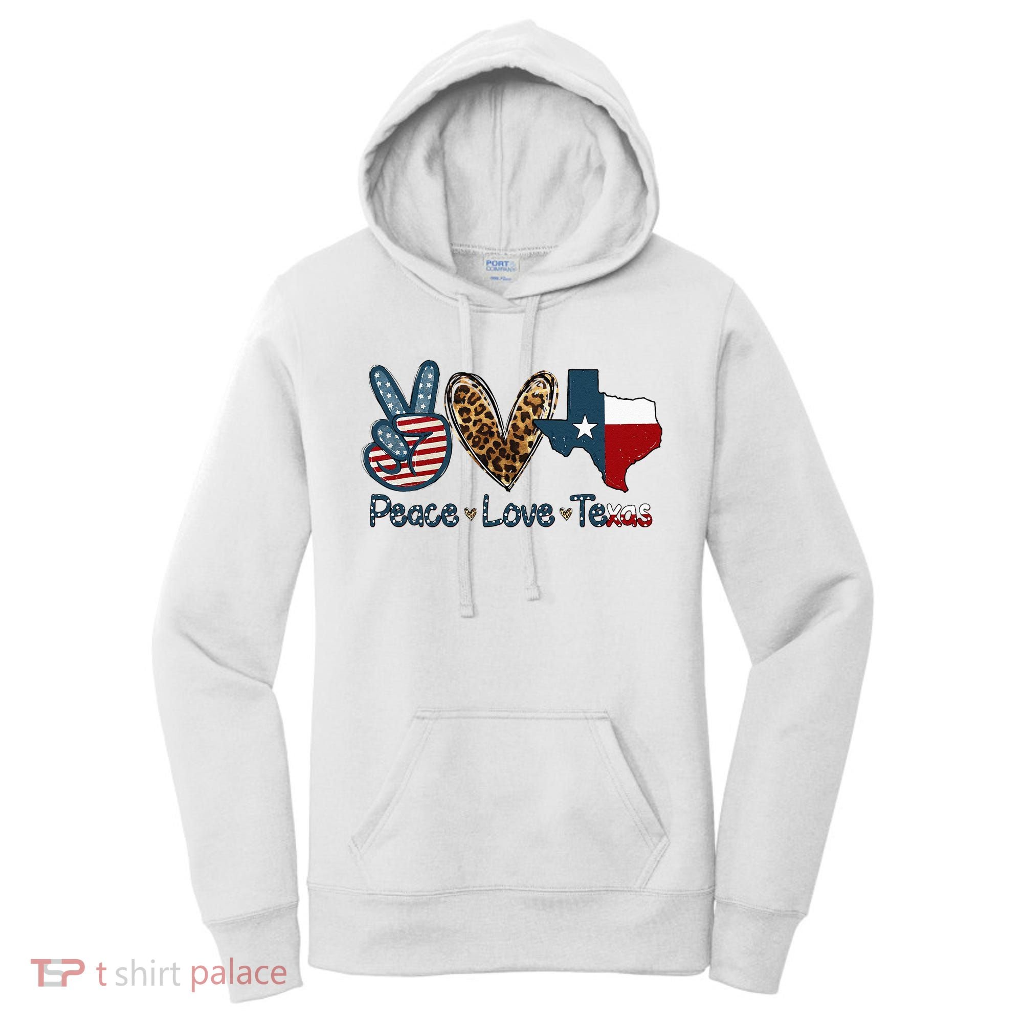 Peace Love Texas TX Texas Flag Funny City Home Roots Women's Hoodie