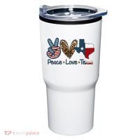 Peace Love Texas TX Texas Flag Funny City Home Roots Tumbler thumb 0