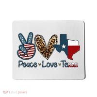 Peace Love Texas TX Texas Flag Funny City Home Roots Mousepad thumb 0