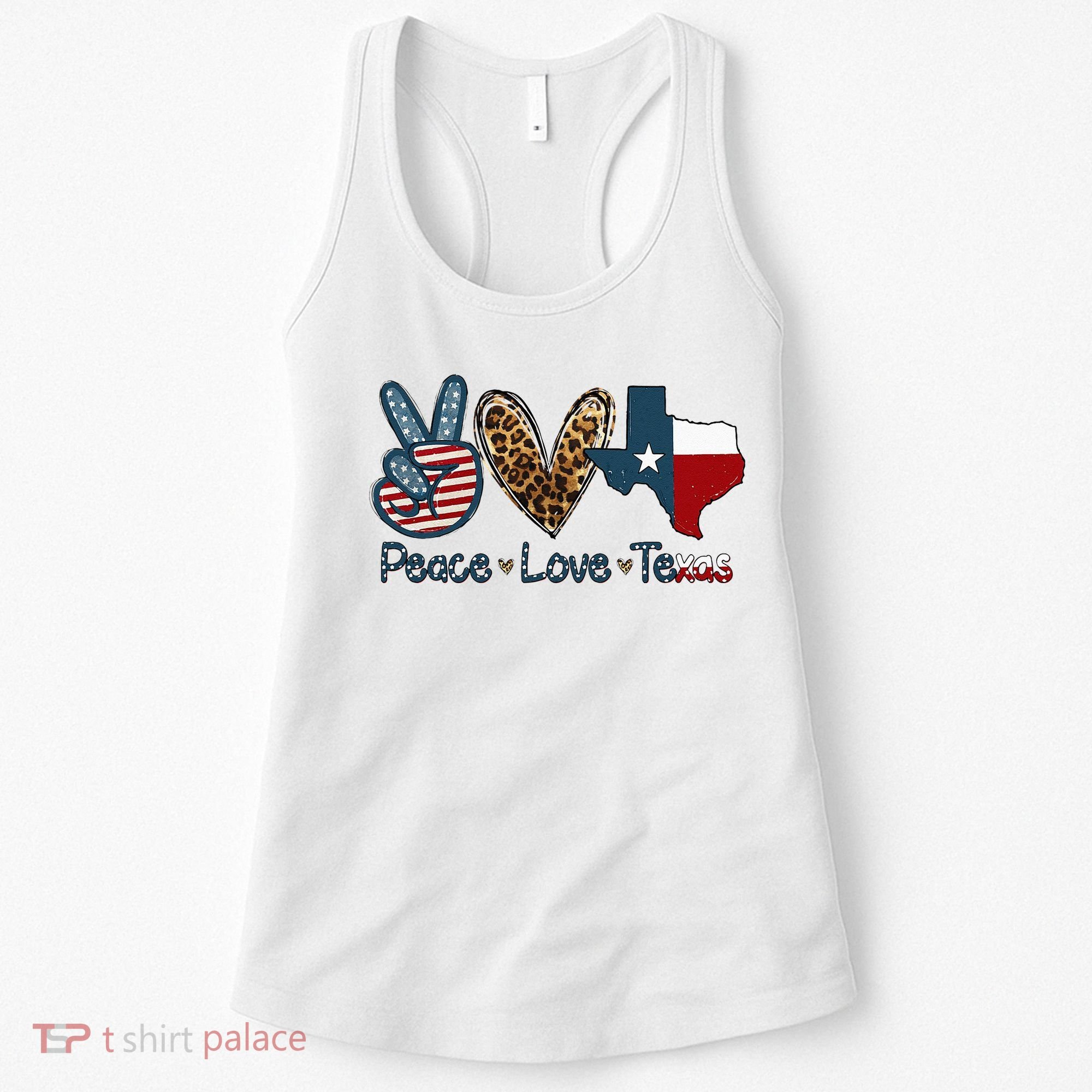 Peace Love Texas TX Texas Flag Funny City Home Roots Women's Tank Top