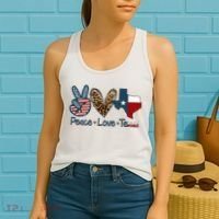 Peace Love Texas TX Texas Flag Funny City Home Roots Women's Tank Top thumb 2