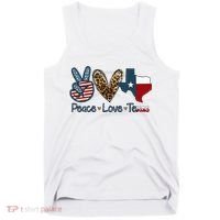 Peace Love Texas TX Texas Flag Funny City Home Roots Tank Top thumb 0