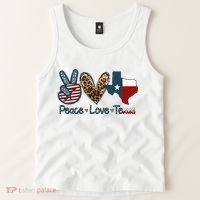 Peace Love Texas TX Texas Flag Funny City Home Roots Tank Top thumb 2