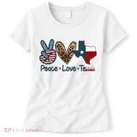 Peace Love Texas TX Texas Flag Funny City Home Roots Women's T-Shirt thumb 0