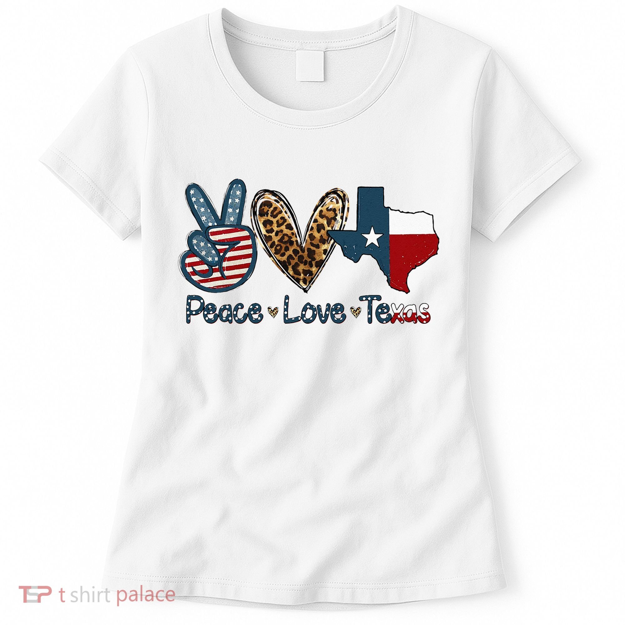 Peace Love Texas TX Texas Flag Funny City Home Roots Women's T-Shirt