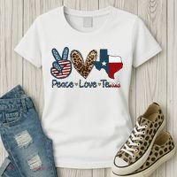 Peace Love Texas TX Texas Flag Funny City Home Roots Women's T-Shirt thumb 3
