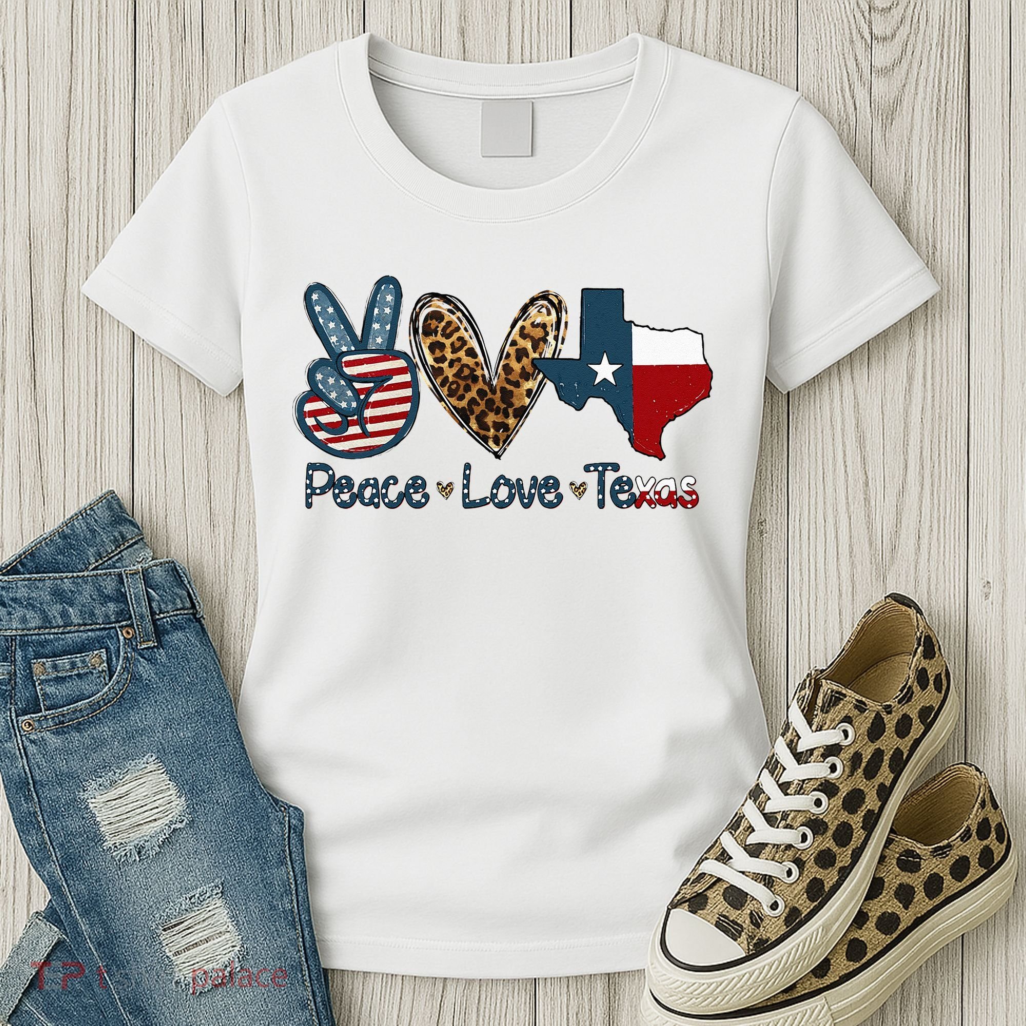 Peace Love Texas TX Texas Flag Funny City Home Roots Women's T-Shirt